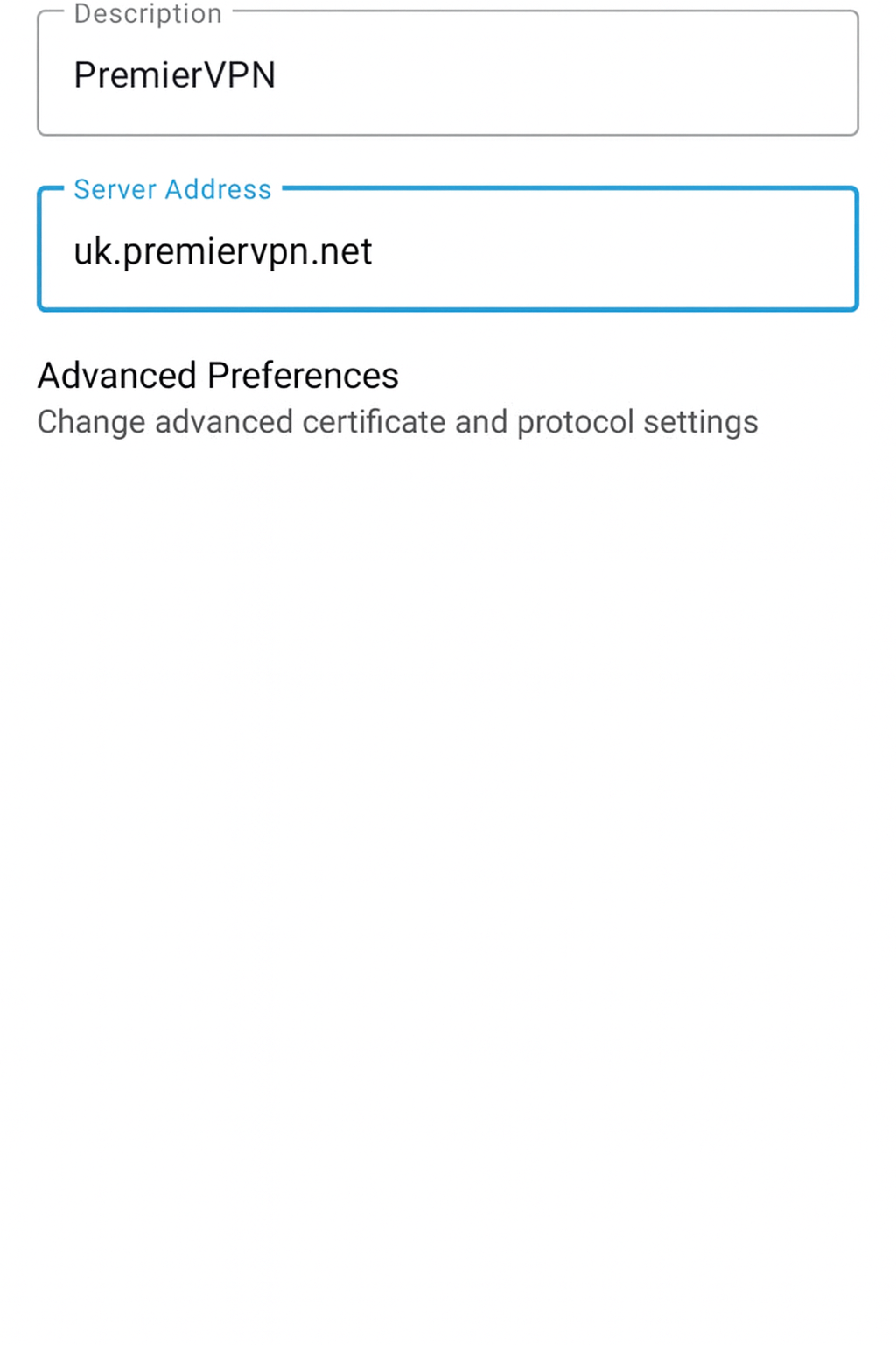 Configure Server Address